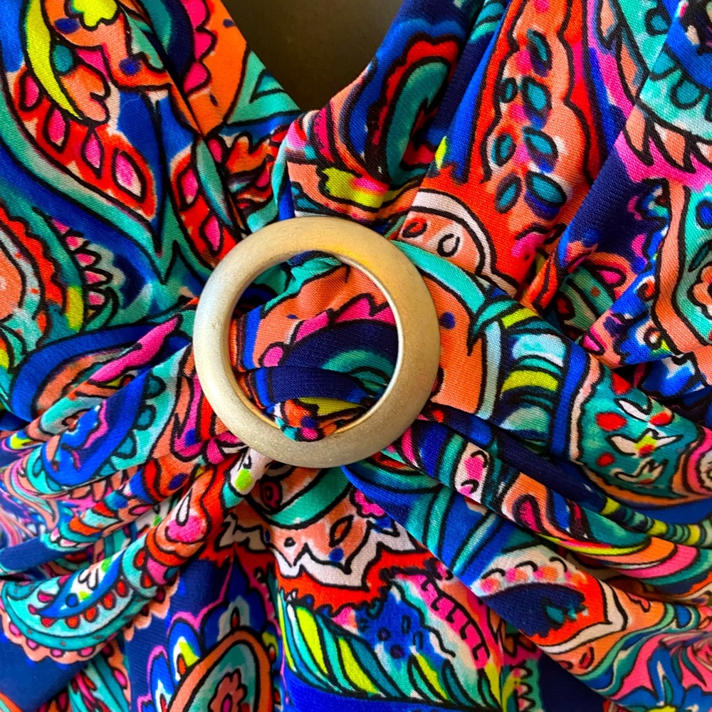 ST JOHN'S BAY Women's paisley fields printed Tankini Top adj. straps NWOT Size 8 - Picture 8 of 9
